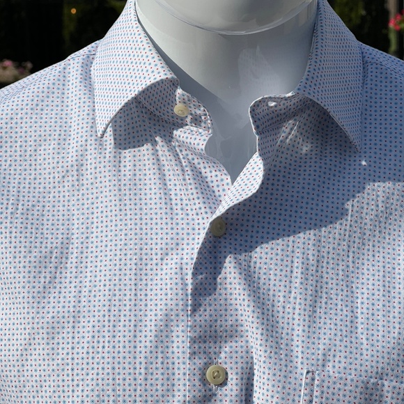 Peter Millar Other - Peter Millar Mens Long Sleeve White with Blue and red dots Size Medium
